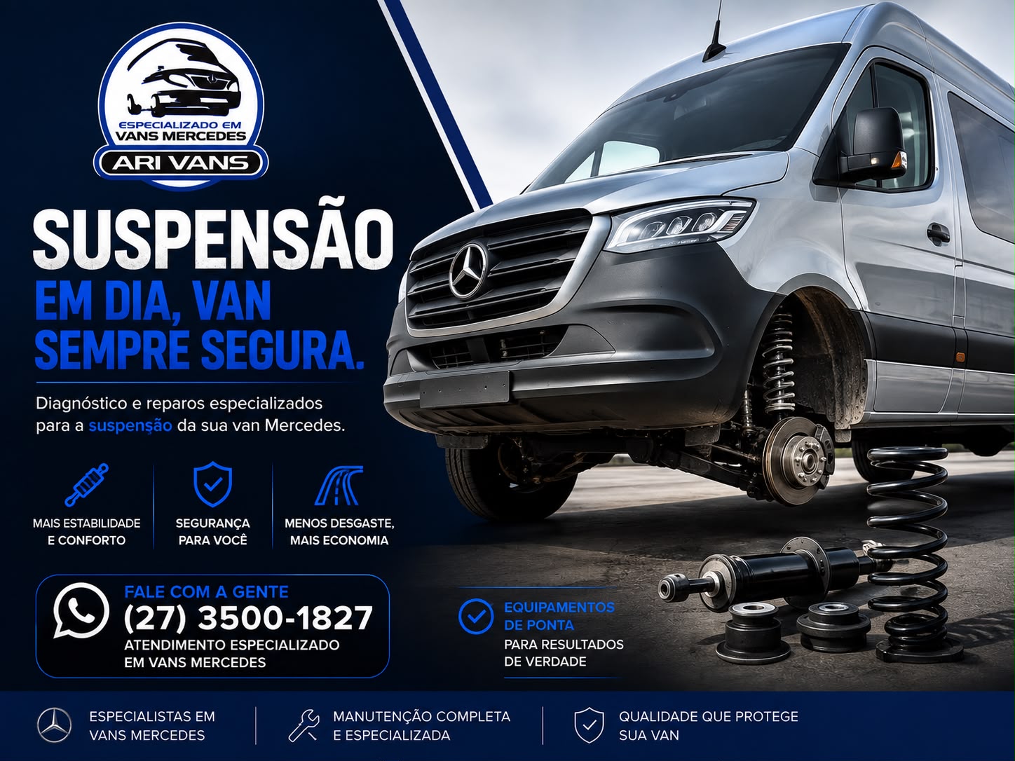 Suspensão de van Mercedes-Benz Sprinter na Ari Vans