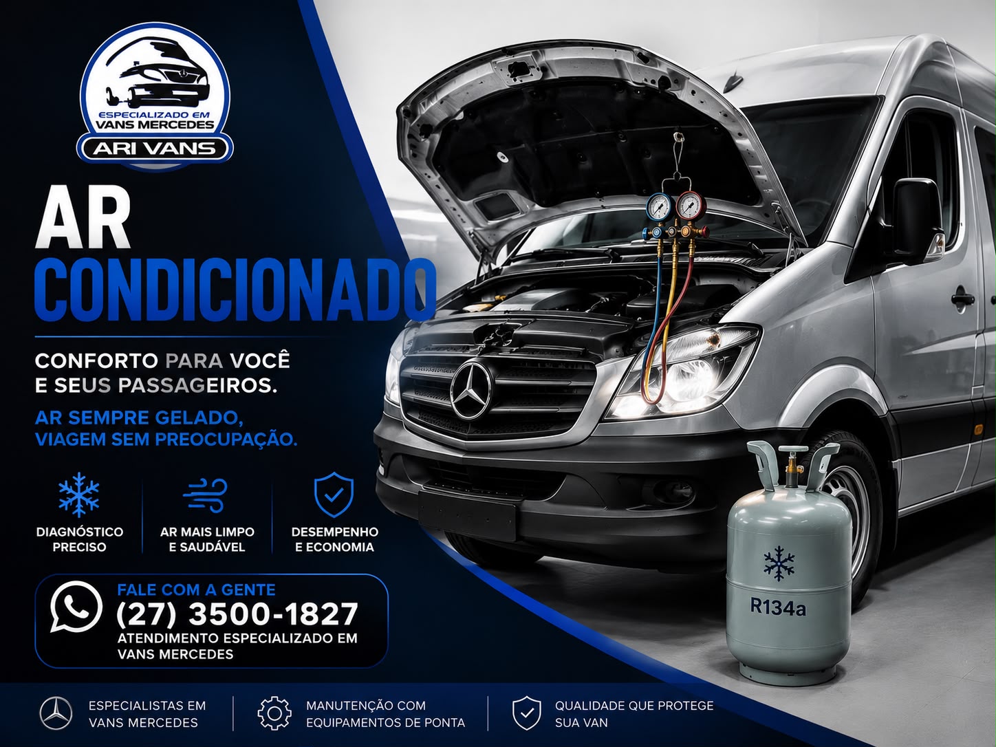 Ar-condicionado de van Mercedes-Benz Sprinter na Ari Vans